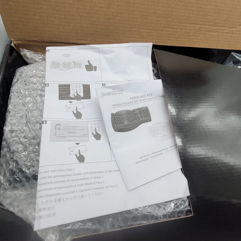 Perixx‎ Wireless Ergonomic Keyboard – PERIBOARD-612B – Dual Bluetooth & 2.4G